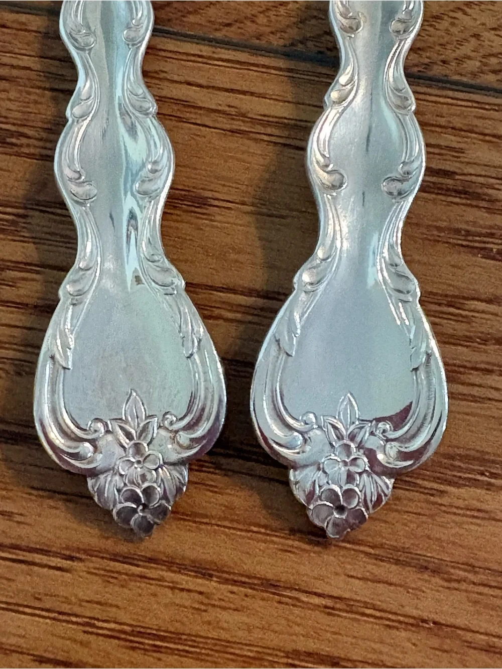 Vintage International Silverplate Serving Spoon & Fork Set Floral Scroll